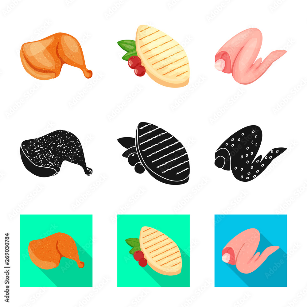 Isolated object of product and poultry symbol. Collection of product and agriculture    vector icon for stock.