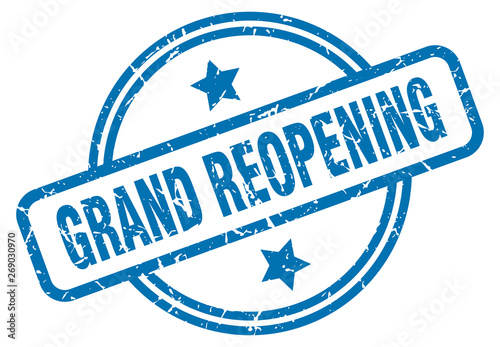 grand reopening grunge stamp