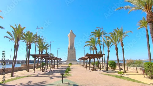 Main access to Punta del Sebo Beach in Huelva Spain photo