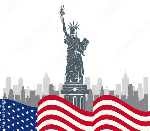 USA liberty statue NY city