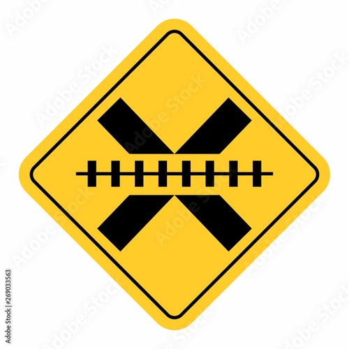 No Barrier Railway cross traffic sign