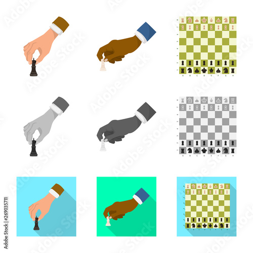 Vector design of checkmate and thin icon. Set of checkmate and target vector icon for stock.