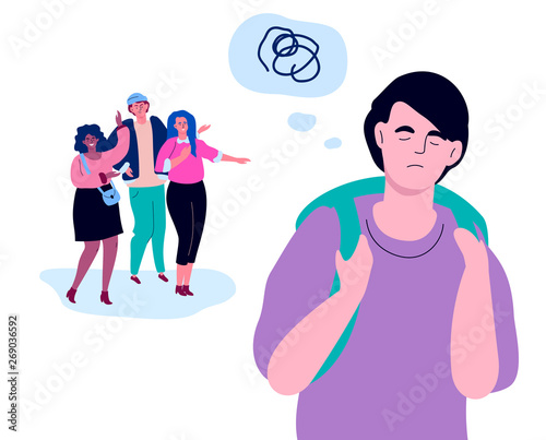 Bullying - modern colorful flat design style illustration
