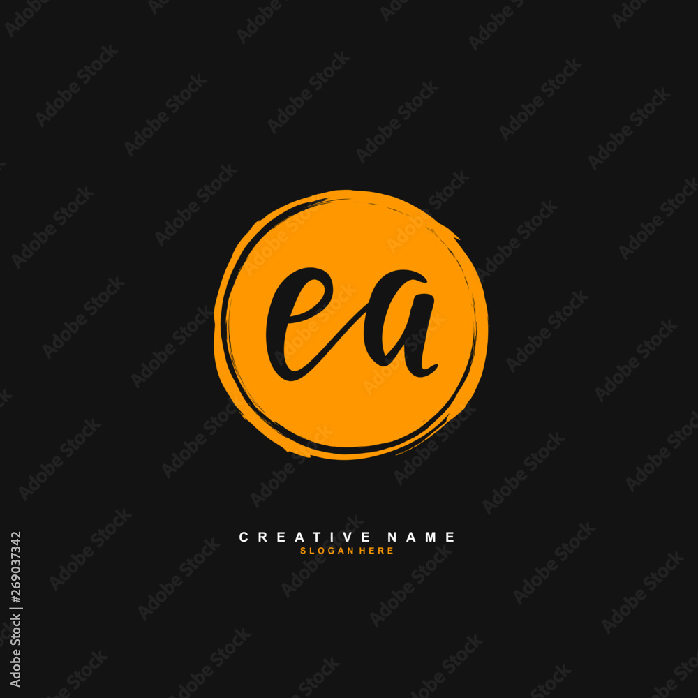 E A EA Initial logo template vector. Letter logo concept