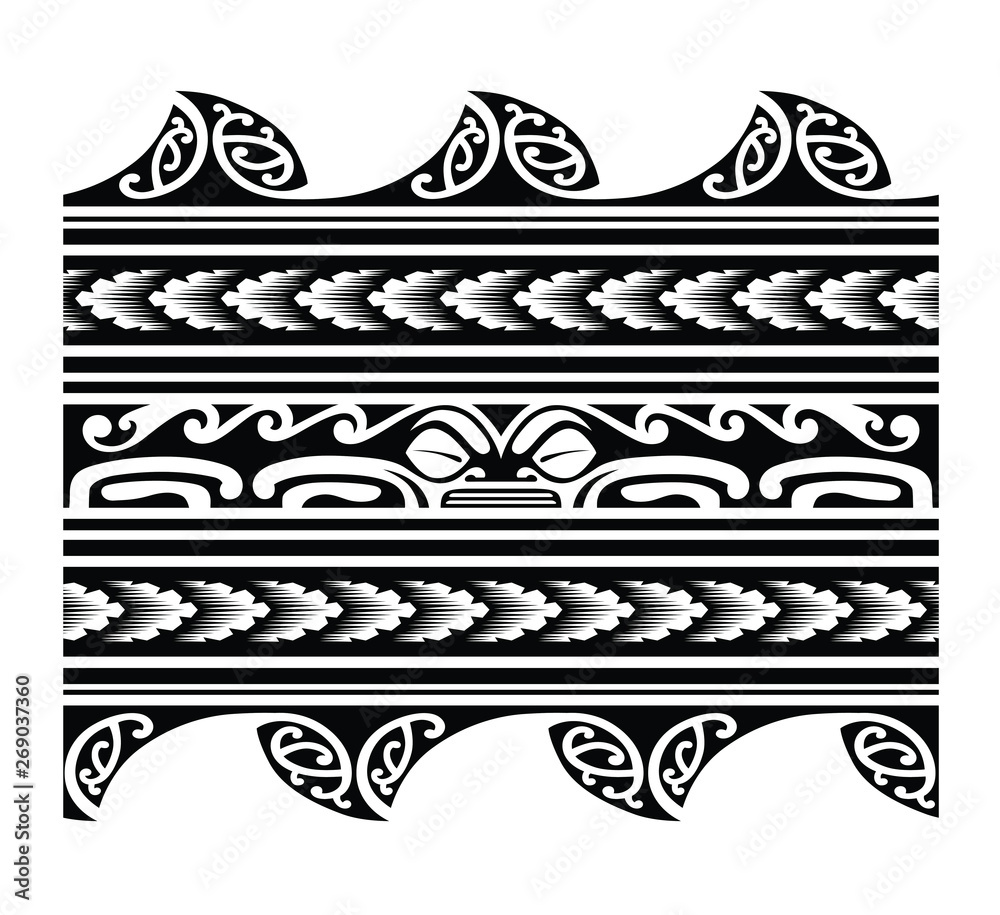 Maori Tattoo Wrist Band Tattoo Tattoo Stock Vector (Royalty Free)  1240057657 | Shutterstock