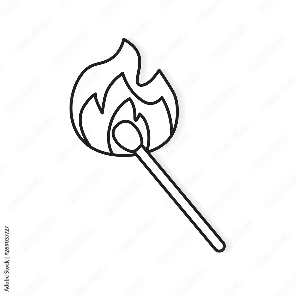 burning match icon- vector illustration burning match icon- vector illustration