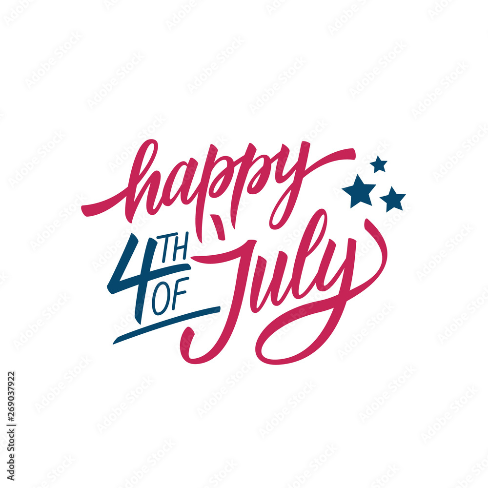 4th of July, United States Happy Independence Day calligraphic lettering design celebrate card template. Creative typography for USA national holiday greetings and invitations. Vector illustration. 4th of July, United States Happy Independence Day calligraphic lettering design celebrate card template. Creative typography for USA national holiday greetings and invitations. Vector illustration.