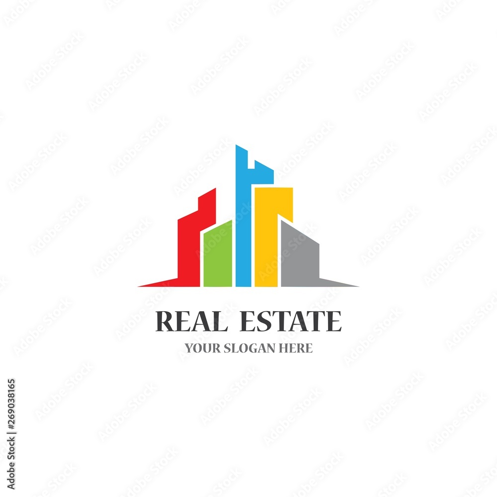 Real estate logo icon illustration