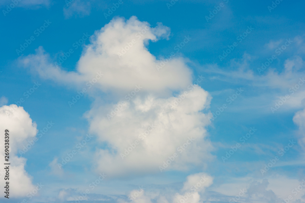 Beautiful white fluffy cloud blue sky
