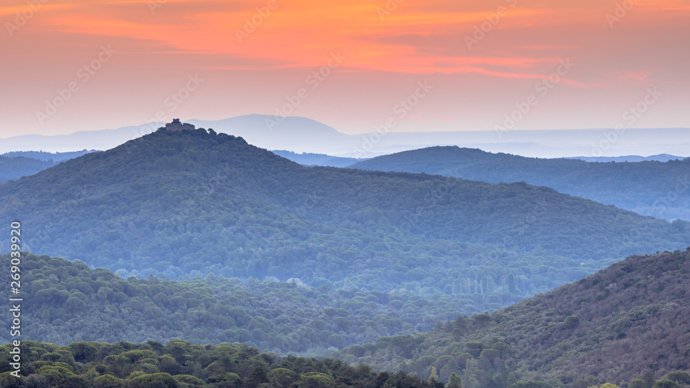 Orange Sunrise over Cevennes national park