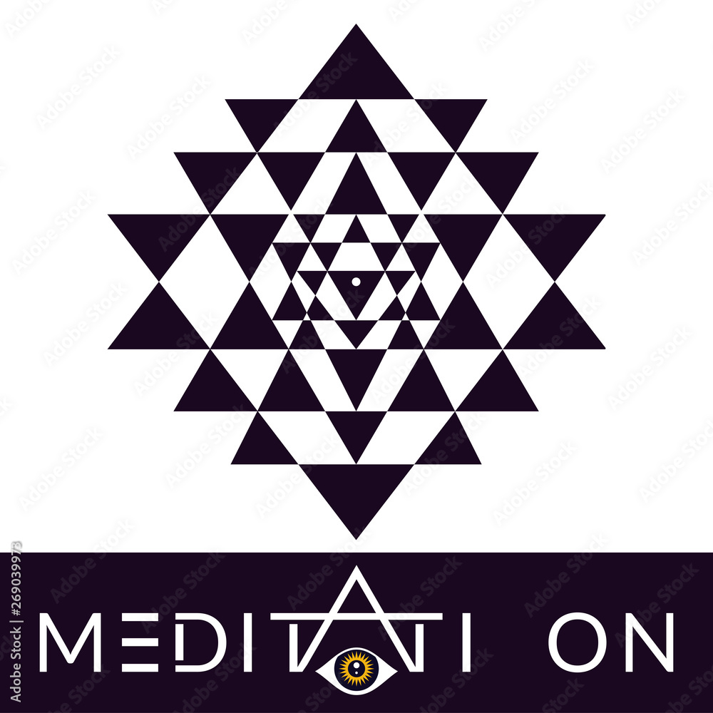 Sri Yantra vector hypnotic symbol for meditation Sri Yantra vector hypnotic symbol for meditation