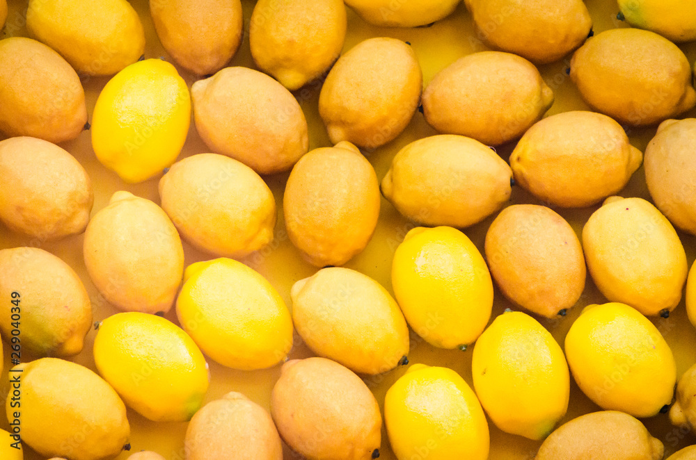 fruit pattern ripe yellow lemons