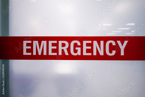 Red emergency room sign that looks scary