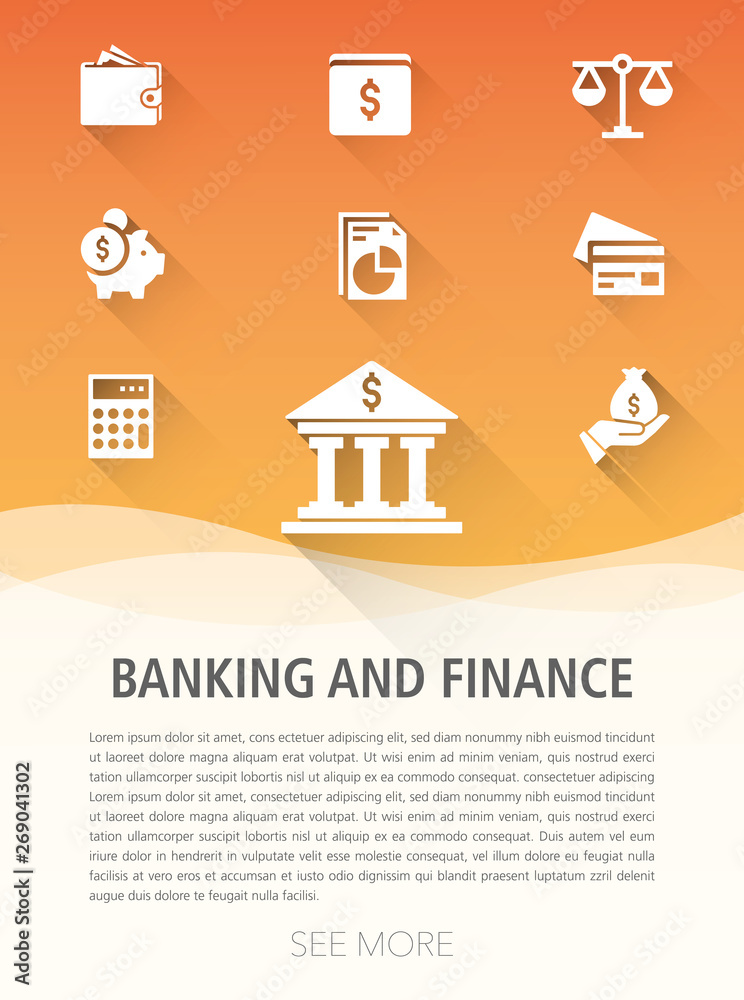 BANKING AND FINANCE ICON SET