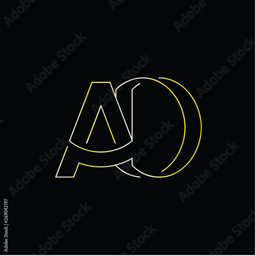 AD Initial Letter Line Logo Vector