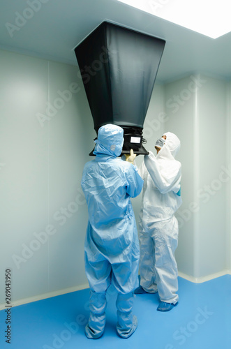 Air flow test of technician Clean room photo