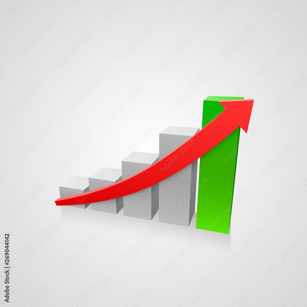 Arrow red business growth art info. Vector Arrow red business growth art info. Vector