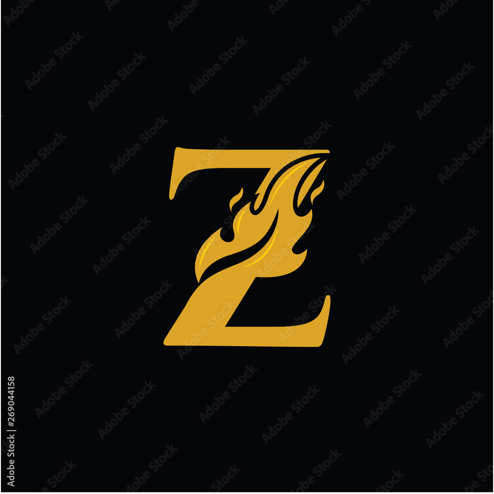 Z Letter with Flame Fire logo vector Stock Vector | Adobe Stock