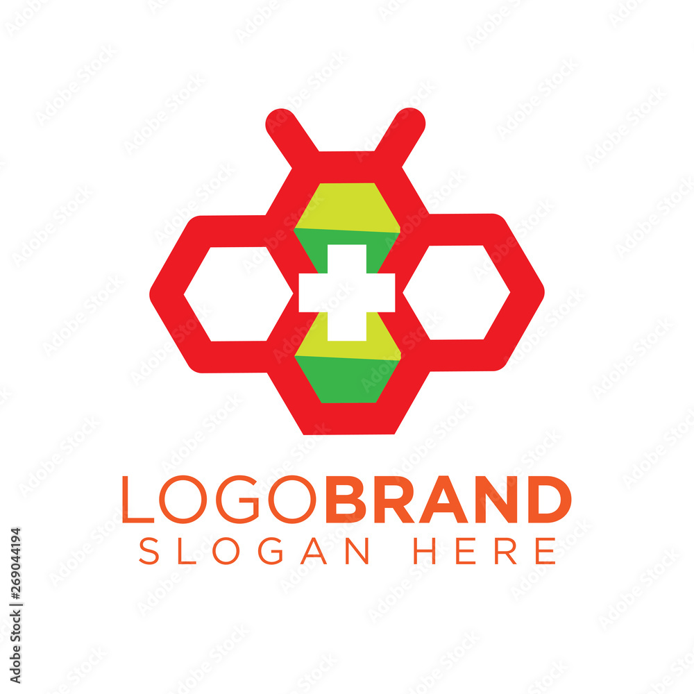 Fototapeta premium Medical Bee Logo Icon Vector