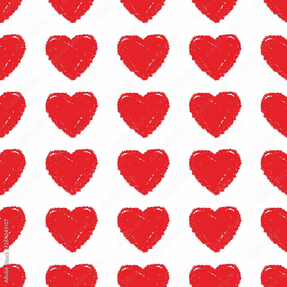 Seamless vector pattern grunge post stamp heart