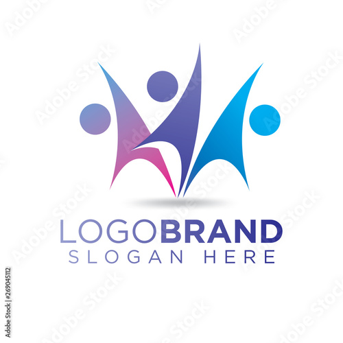 coach dance group logo vector template