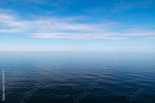 Vast blue sea  empty seascape and horizon over water.