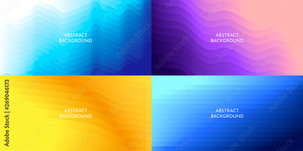 Abstract vector background. Minimalistic colored gradient lines. Set of wallpapers 