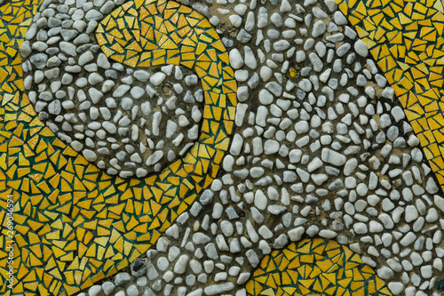 yellow mosaic wave pattern background