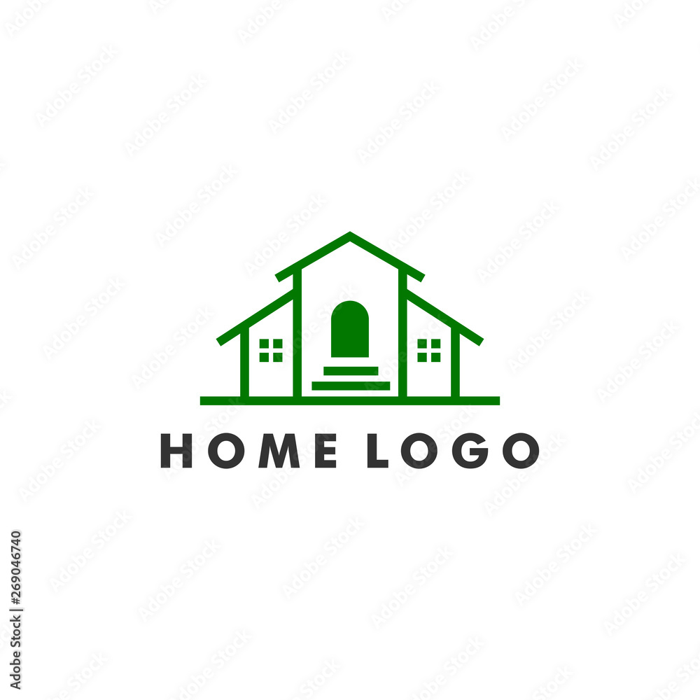 Home logo template, house icon, real estate design - vector