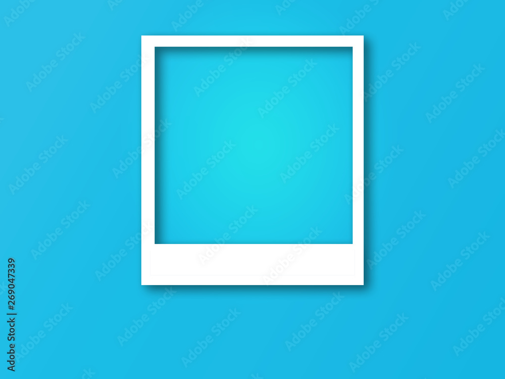Photo frame with space for text and soft shadow