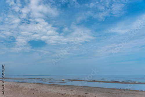 Empty Beach on a Partly Cloudy Day on the Baltic Sea