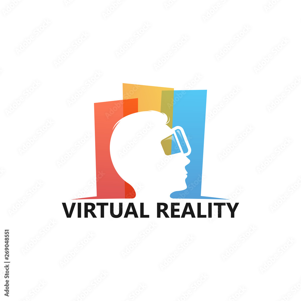 Virtual Reality Logo Template Design Vector, Emblem, Design Concept