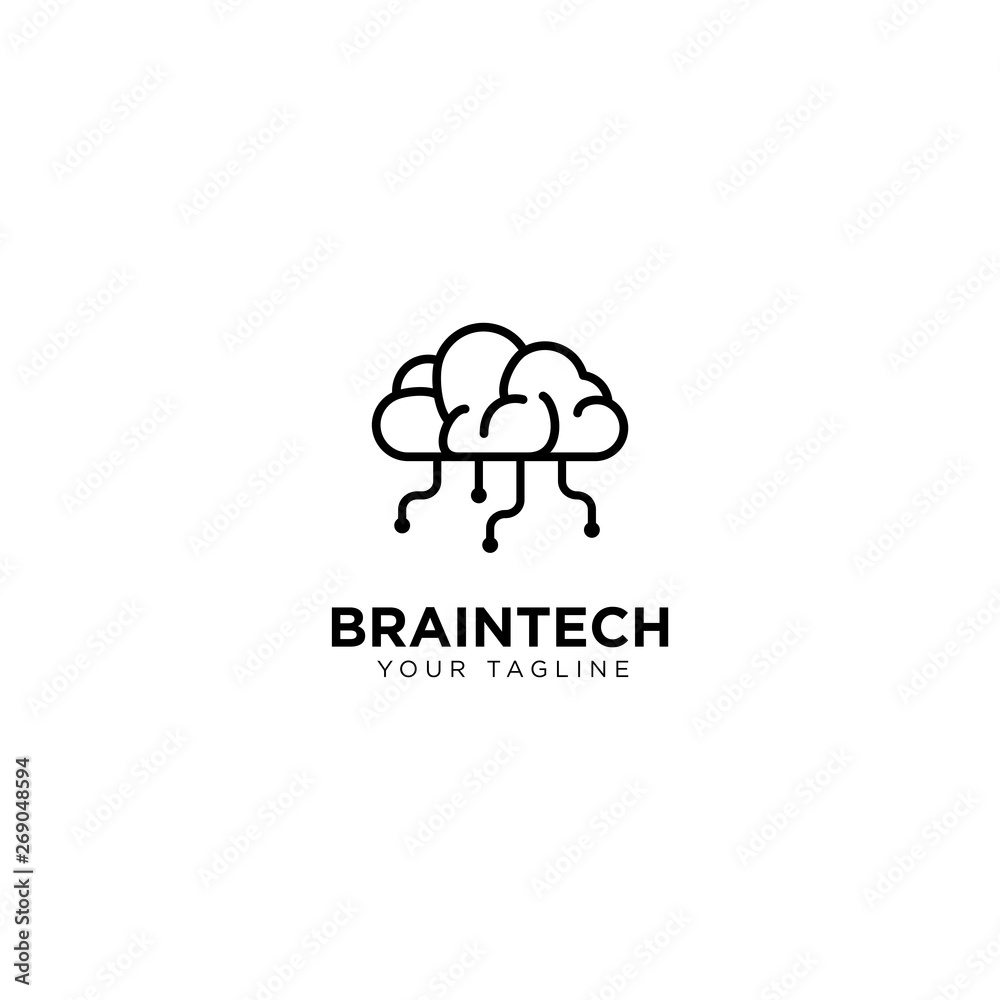 Brain Technology Logo Design Template Brain Technology Logo Design Template