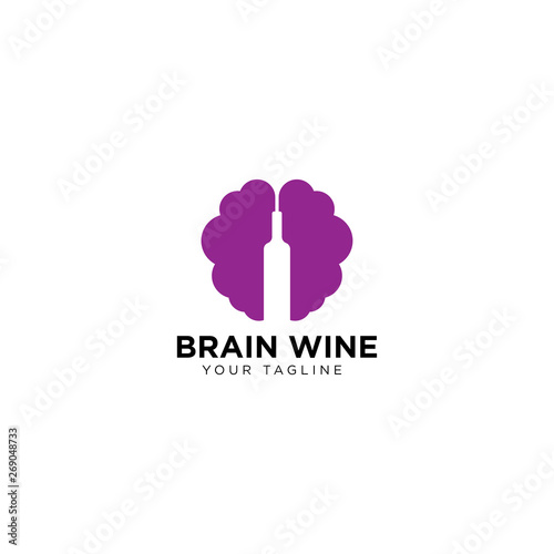 Brain Wine Logo Design Template