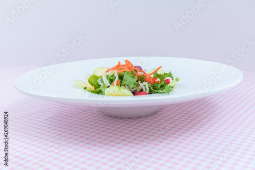 Assorted sprouts salad on a glass plate