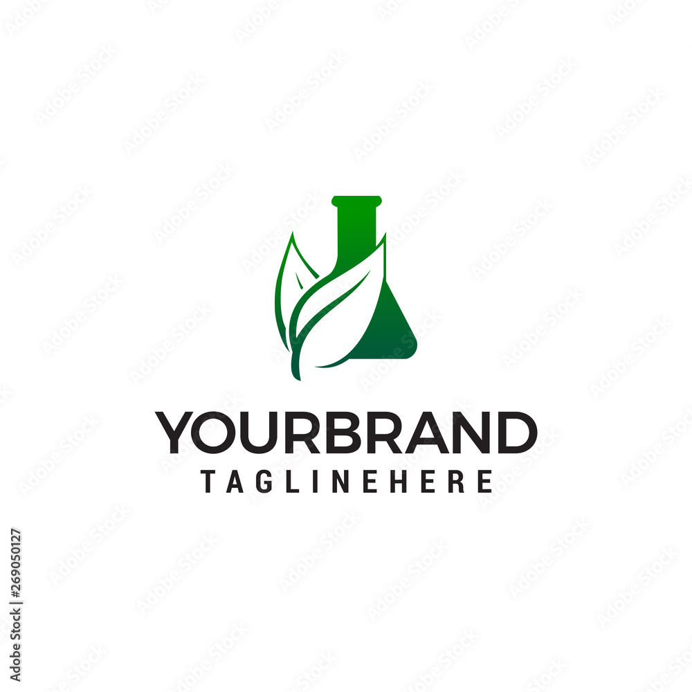 potion leaf logo design concept template vector. Green lab logo potion leaf logo design concept template vector. Green lab logo