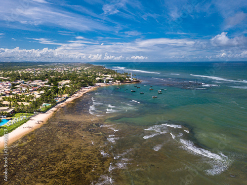 Fototapeta Naklejka Na Ścianę i Meble -  Aerial view of Praia do Forte, Bahia, Brazil