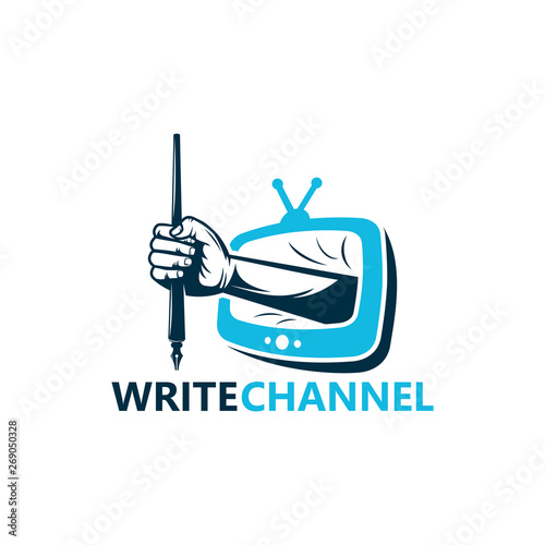 Write Channel Logo Template Design Vector, Emblem, Design Concept, Creative Symbol, Icon