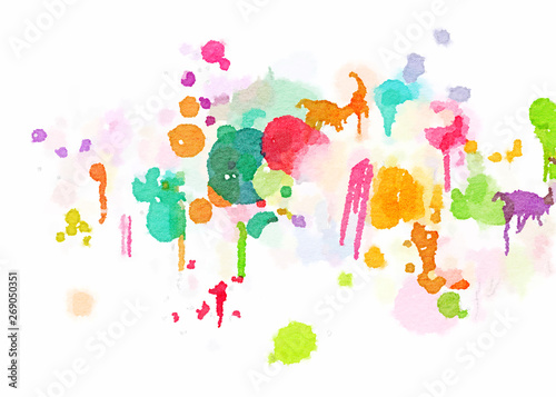 digital illustration background with watercolor texture