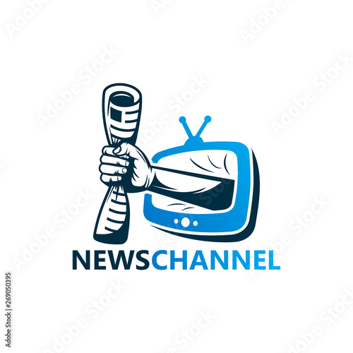 News Channel Logo Template Design Vector, Emblem, Design Concept, Creative Symbol, Icon