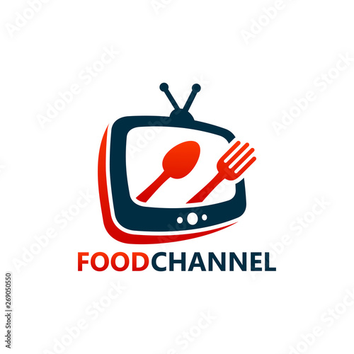 Food Channel Logo Template Design Vector, Emblem, Design Concept, Creative Symbol, Icon