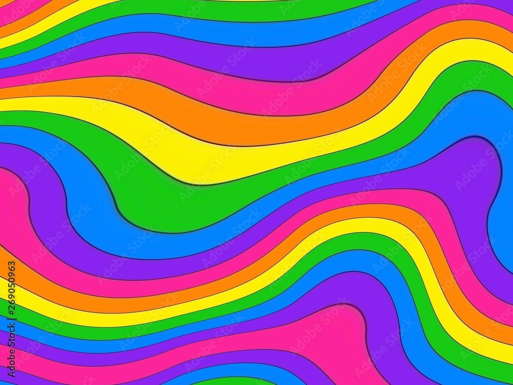 dreamy swirl rainbow stripe illustration background