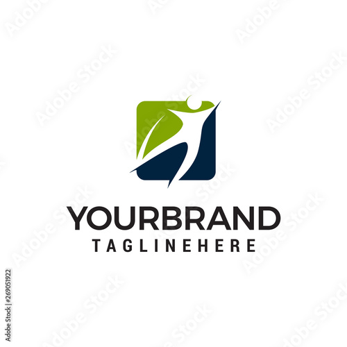 people healty logo design concept template vector