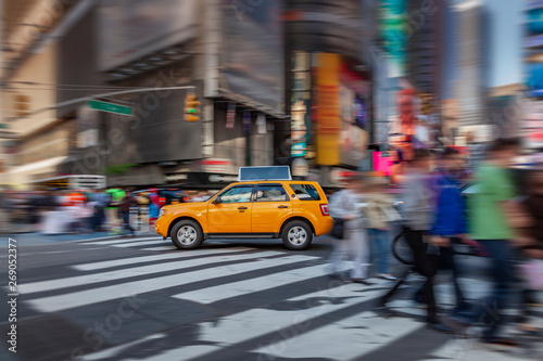 NYC Yellow Cab in motion
