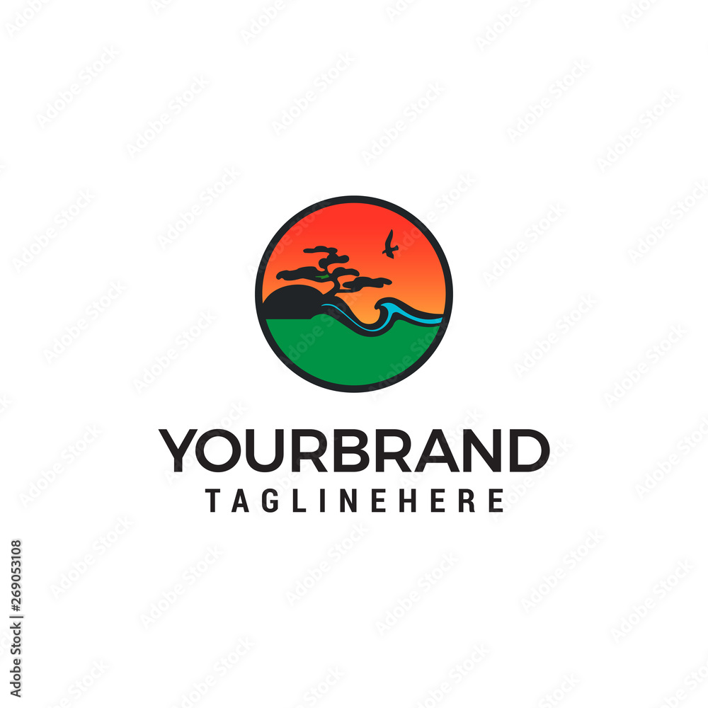 lanscape logo design concept template vector lanscape logo design concept template vector