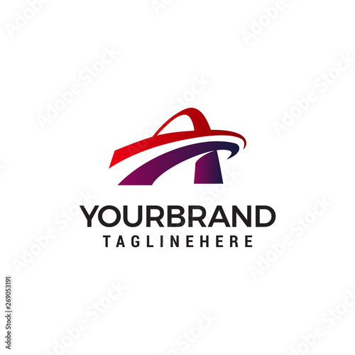 letter A faster logo design concept template vector