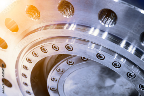 Canvas Print Close-up of a very powerful gas butterfly valve.