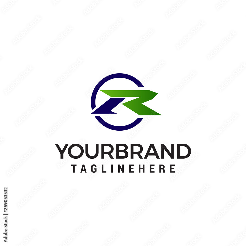 letter R modern logo design concept template vector