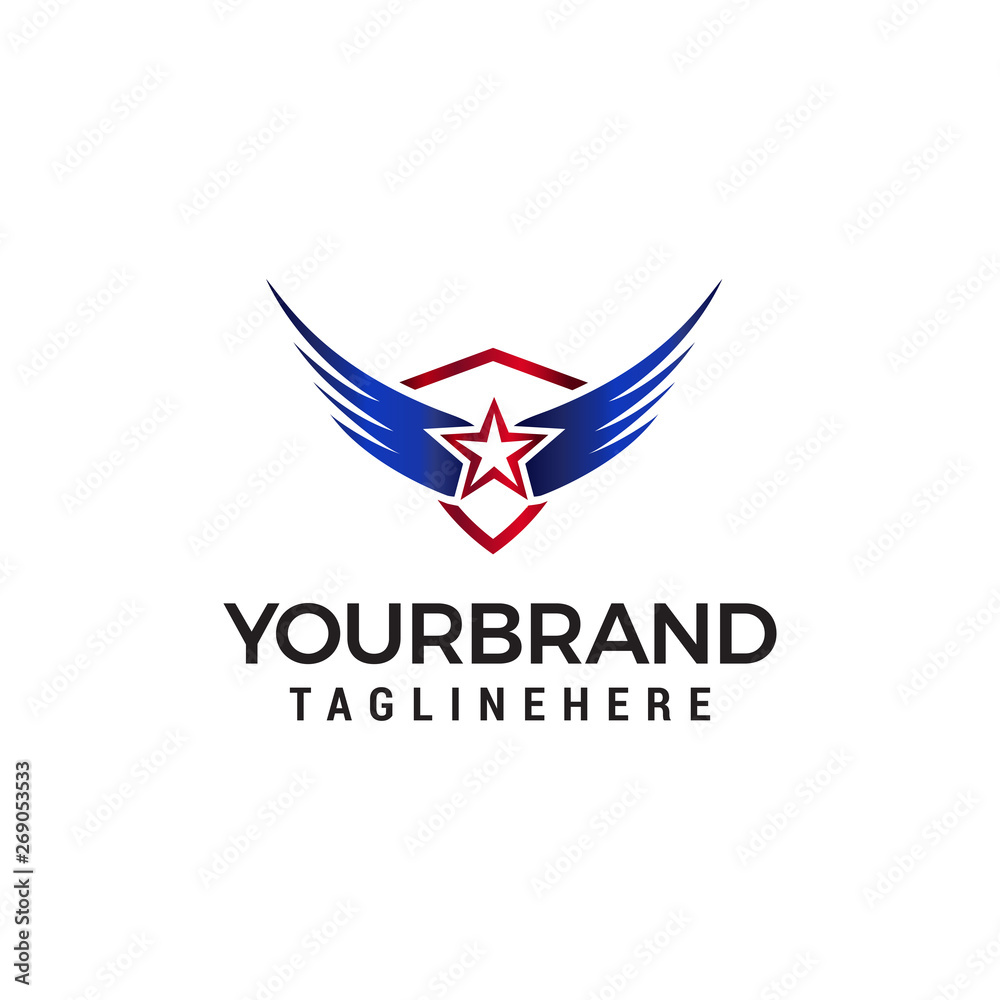 star wing logo design concept template vector star wing logo design concept template vector