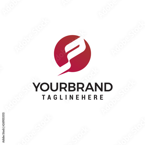 letter P tech logo design concept template vector